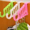 Pack of 2 - Random Color | Multifunctional Durable 4 Holes & 1 Hook Door Hanger | Shawls Hanger | Multi Hooks Hanger | Wardrobe Over Door Hanging | Mini Plastic Hook Hanger | Towel Hanger | SJR Collections. 