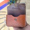 Luxury Handmade Card Holder Box, Wallet Genuine Leather Brown. 