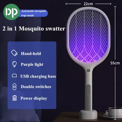 DP%20834%202%20in%201%20Rechargeable%20mosquito%20kiIIer%20racket%20and%20night%20lamp%20Mosqutio%20bat%20and%20led%20flash%20Light%20-%20Image%202