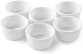 Ceramic Ramekins Souffle Dishes, Ramekins - 8 Ounce for Souffle, Creme Brulee and Dipping Sauces - Set of 6, Baking, Serving, Oven Safe, White. 