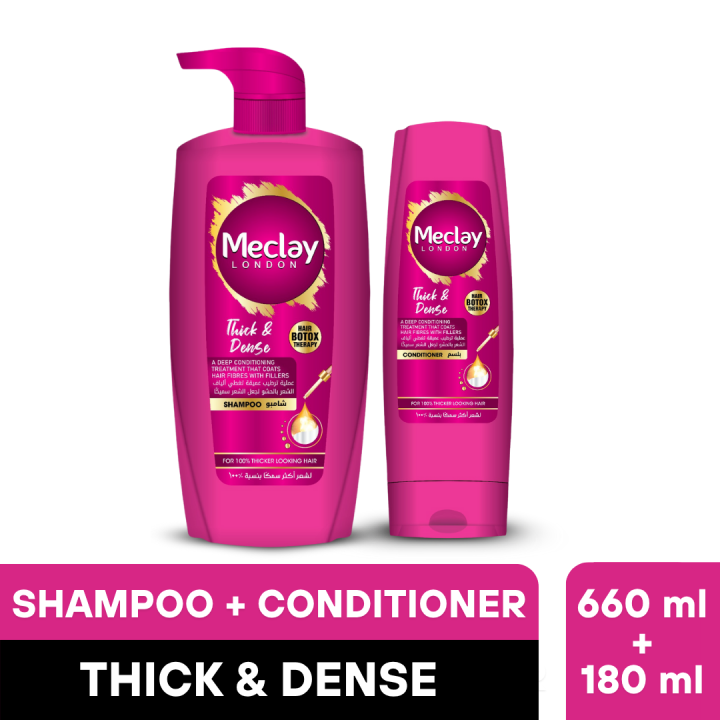 Meclay London Thick & Dense Shampoo 660ml + Conditioner 180ml Pair