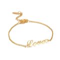 Skyrim Love Letter Heart Charm Bracelet Stainless Steel Gold Color Chain Bracelets Bangle Pulseira Jewelry Gifts for Women Femme. 