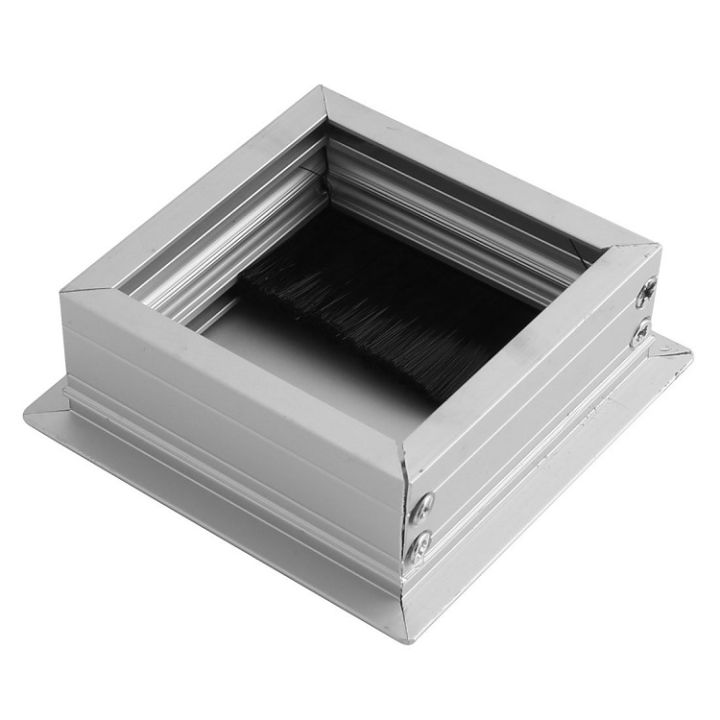 Computer%20Desk%20Office%20Table%20Wire%20Cap%20/%20Wire%20Cover%20Aluminium%20Rectangle%20with%20Black%20Brush%203%20X%203%20-%20Image%203
