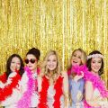 Pack of 2 Foil Curtains Backdrop Decor Golden Metallic Foil Tinsel Fringe Curtain Birthday Party Decoration Wedding Backdrop Curtain Photo. 