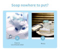 TRENDLY  Soap holder Dish Leaf Decorative Drainage Soap Holder Shower with Suction Cups Anti-Collision, Plastic Self Draining Soap Saver for Bathroom, Bar Soap Tray Kitchen Sponge Holder. 