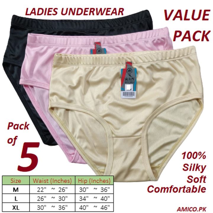 Ladies%20Underwear%20-%20Pack%20of%2005%20-%20Women%20/%20Ladies%20/%20Girls%20Panties%20Multicolor%20100%25%20China%20Polyester%20-%20Image%203