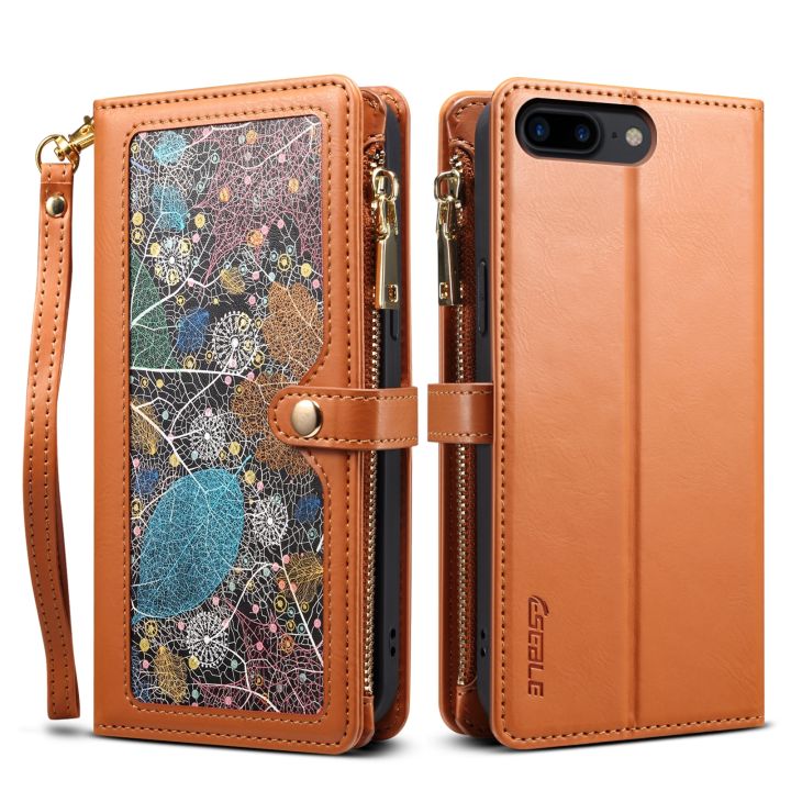 For iPhone 6s Plus / 6 Plus ESEBLE Star Series Lanyard Zipper Wallet RFID Leather Case