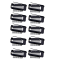 Pack of 10 Strong Chunni Clips with Safety Pin, Easy to Use with Dupatta, Hijab & Tikka Setting Durable Easy to Use Black. 