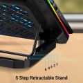 RGB Laptop Cooling Pad Gaming Laptop Cooler with 2 Large Fans, Adjustable Fan Speed, 7 Height Stand, 10 Modes Light with Memory Function for 10-17.3 Inch Laptops. 