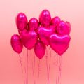 DARK PINK HEARTS SHAPE FOIL BALLOONS ( PACK OF 5 HEART FOIL BALLOONS ). 
