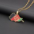 New Afghanistan Map Flag Pendant Necklace Stainless Steel For Men Charm Fashion Jewelry Gifts wholesale. 