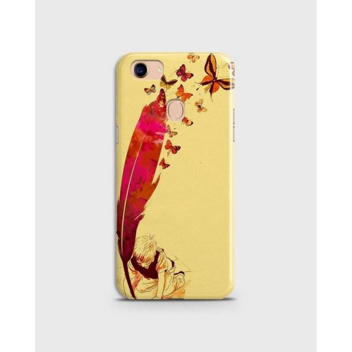 F5 Case Cover 3D Hard- Oppo  Red Butterfly Print  - 1Cover2638