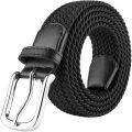 Braided elastic woven leather stretchable Belt for Men & Boys 14" to 34". 