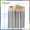 Artisan - A6308 Pack of 12 Multi Shapes High Quality Nylon Professional Art Brush Set Water Color Oil Acrylic Artist Paint Brush Set. 