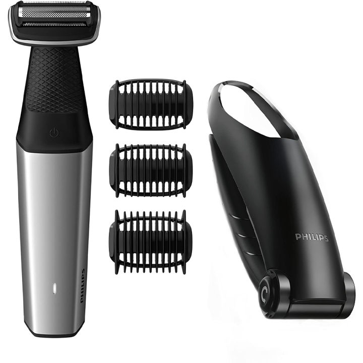 Philips BG5020/15 Bodygroom Series 5000 with Back Hair Removal Attachment and 3 Comb Attachments for Trimming