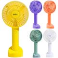 Handheld Small Desk Fan 3 Speed 1200mAh Cooling Fan USB Rechargeable Air Cooler Detachable Base for Home Office Travel Dormitory. 