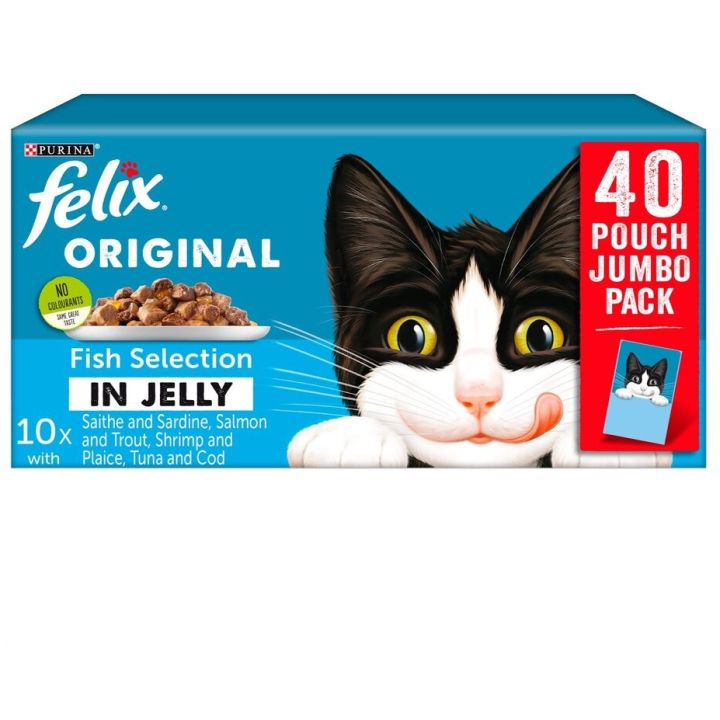 Felix Original Fish Selection in Jelly Cat Food 40 x 100g
