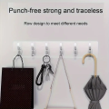 6Row Multipurpose Hooks Nail-free Transparent Holder Strong Self Adhesive Wall Hook Kitchen Bathroom Traceless Hanger Stickers.. 