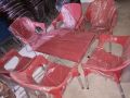 Plastic Chairs Set (Set of 6 Chairs + 1 Table). 