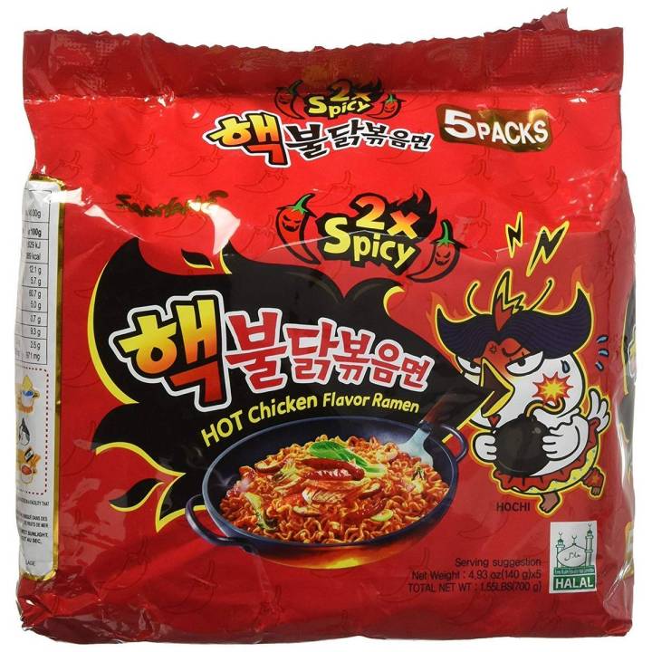 2X Spicy Hot Chicken Ramen (Noodle) / Fire Chicken (Buldak) Double Spicy 140g X 5pack Rated out of 5 based on customer ratings(3 customer reviews)