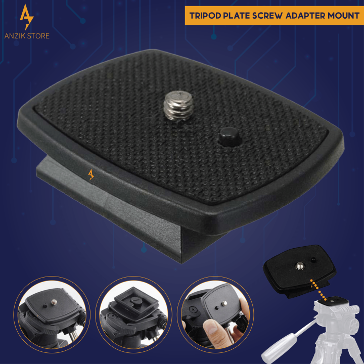 Tripod Plate Screw Adapter Mount, Plate Screw Adapter Mount Head for DSLR SLR Digital Camera, Plate Mount Tripod Clamp Accessories By Anzik Store