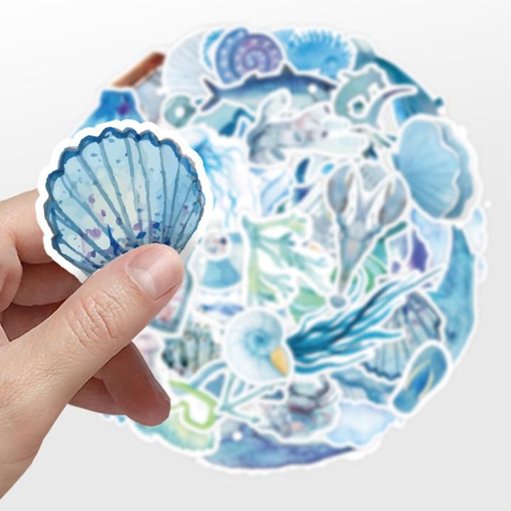 Sea Water Rising Sticker Graffiti Stickers 50pcs Blue Ocean Graffiti Stickers Waterproof ...