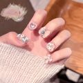 【Menggh】Handmade nail art wearable nail cartoon cute Melody nail art. 