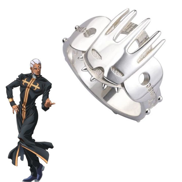 Anime Stone Ocean Ring Enrico Pucci Cosplay Unisex Adjustable Opening Ring Jewelry Accessories New Fashion