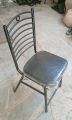 Black Color Coated Steel Chair with Soft Seat - Beautiful Back. 