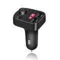 Kebidu Car Bluetooth Handsfree FM Modulator Dual USB Car Charger with LCD Voltmeter Display Fast Charge. 