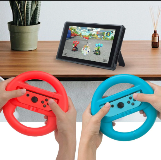 Nintendo Switch Wheel Nintendo Switch Accessories , Nintendo Racing Games Compatible Attachment for the Switch Joy-Con Rubber grips for control & comfort