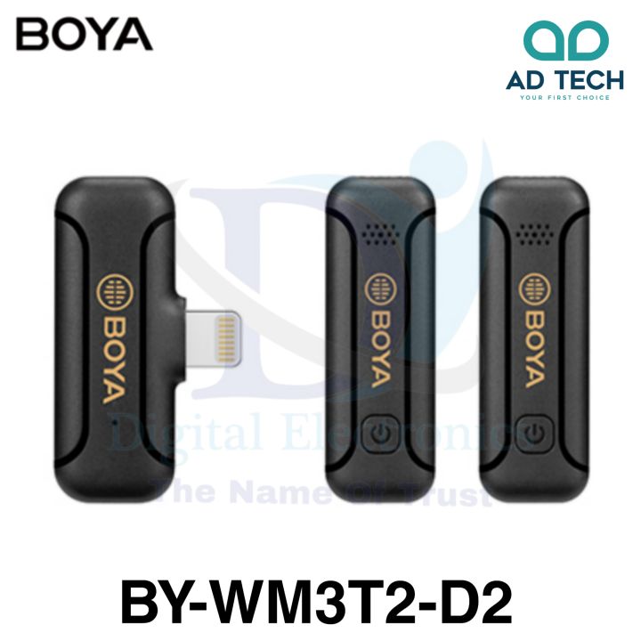 BOYA BY-WM3T2-D2 Mini 2.4GHz Wireless Microphone with Lightning Port for iOS Devices