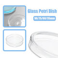90/75/60/35mm Petri Bacterial Culture Dish Borosilicate Glass Dish Lab Supplies Feeder Tray Round Container. 