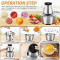 Electric Meat Grinder Chopper Stainless Steel Kitchen Machines Vegetable Crusher Slicer Machine Household Mixer Food Processors. 