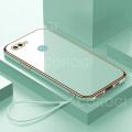 For OPPO A11k Cover with Wrist Strap Fashion Shiny Plating Square Bumper Girls Phone Case Soft TPU Silicone Shockproof Protective Back Cover. 