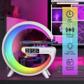 "BT-3401 LED Display Wireless Phone Charger Bluetooth Speaker with Google Shape, 7-Color LED, Alarm Clock, FM Radio, and Bluetooth Connectivity". 