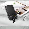 Rock 66W Super Fast Charge 20000mAh Type C Power Bank with Warp Charge, LED Display - PD & iPhone Compatible White. 