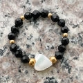 Fashion Natural Stone Moonstone Obsidian Rings For Women Girls Stainless Steel Beaded Ring Wedding Party Jewelry Gift Wholesale. 