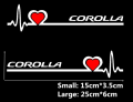 2PCS (White) Heart Beat Electrocardiogram Stickers Car decoration Car Sticker,Car Accessories, Stickers for Car. 