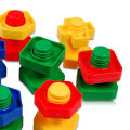50Pcs/Set Nuts Bolts Toy Building Blocks Colorful Educational Plastic DIY Smooth Edge Bricks Toys for Toddlers. 