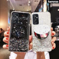For Samsung Galaxy A13 5G Shiny Ring Case Glitter Soft Transparent Makeup Mirror Cases for Samsung A13 5G Back Cover Stars Moon Girls. 