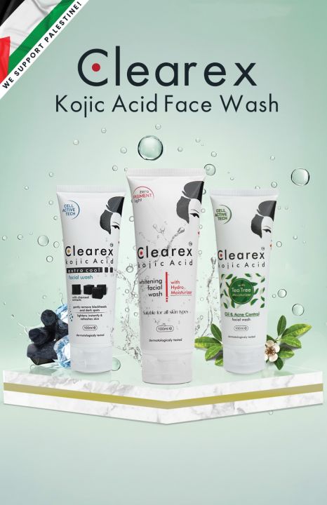 Kojic Acid Clearex Facial Wash 100ml – Dermatologically Tested – For ...