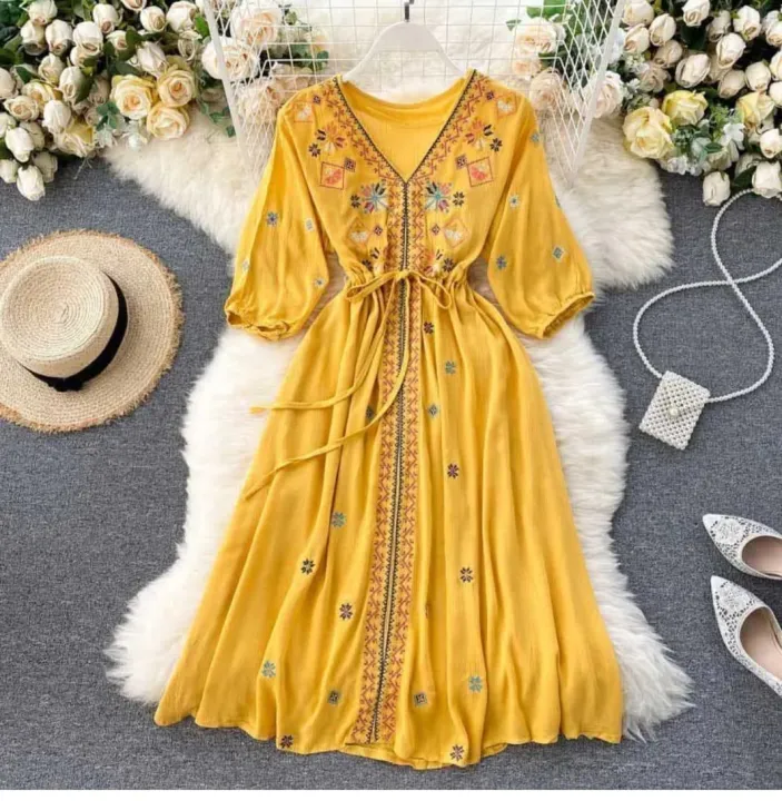 MineLight%7C%20Stitched%20%7C%20Ready%20To%20Wear%7C%20Women's%20Fashion%20%7C%20Zafran%20Embroidered%20Lawn%201%20Piece%20Frock%20%20For%20Summer%20Women's%20Fashion%20-%20Image%203