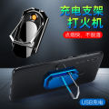 Cross-border supply Mobile Phone Holder Cigarette Lighter Creative usb Fastened Ring Charging Lighter Electric arc lighter. 