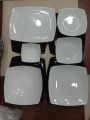 Melamine short dinner set in black 32 pieces. 