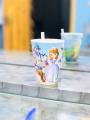 Glass - Straw Glass (Pack of 2) - Juice Glass with Straw - Kids Straw Glass - Kids Juice Glass - Pipe Glass without Cover - Anna Elsa Glass - Sofia Glass - Ben 10 Glass. 