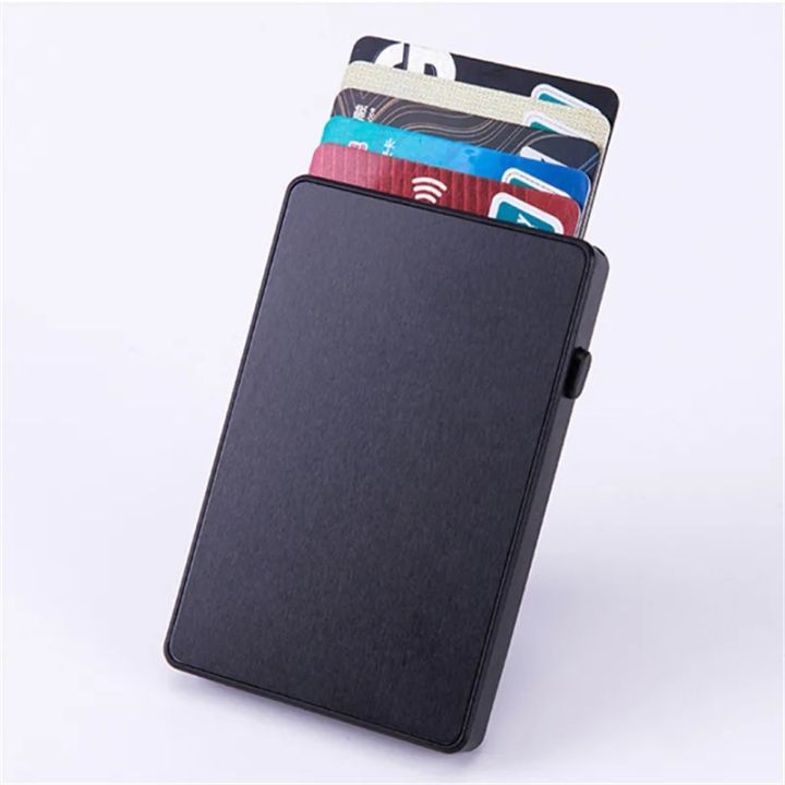【wholesle668 Store】BISI GORO Slim RFID Clutch Card Holder Pop-up Push Button Aluminum Single Box Smart Wallet New Name Case