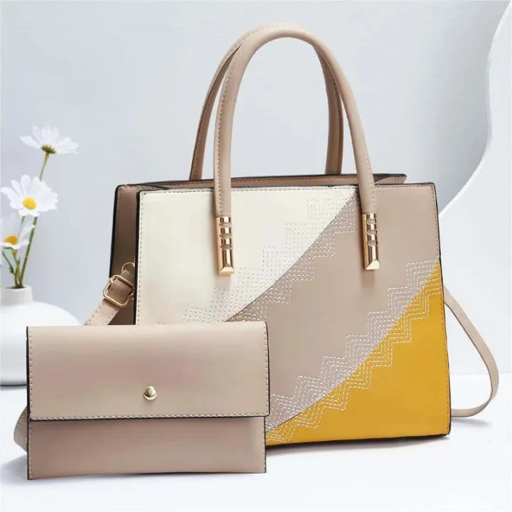 2024%20New%20Fashion%20Spliced%20Women's%20Handbag%20European%20and%20American%202%20Piece%20Set%20Shoulder%20Crossbody%20Bag%20Women's%20Casual%20Tote%20Bag%20-%20Image%202