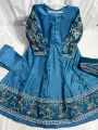 Fabulous Launch 3 piece stitched designer embroidered silk maxi or frock for girls and women | silk |. 