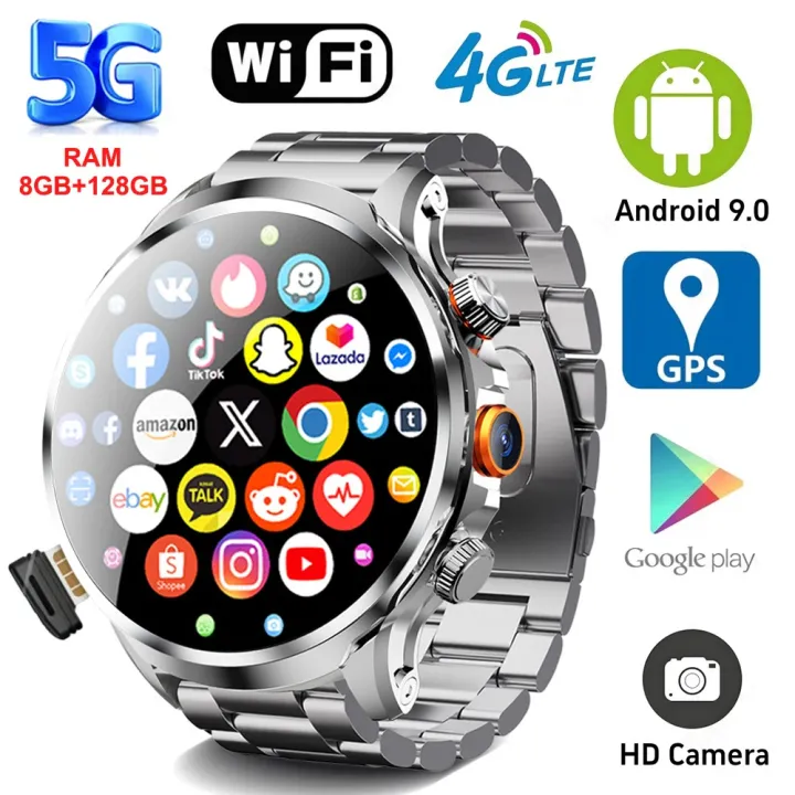 Watchsmart 5G/4G Smart Watch 1.95 inch AMOLED 8GB+128GB RAM 500W Camera WatchSmart ...